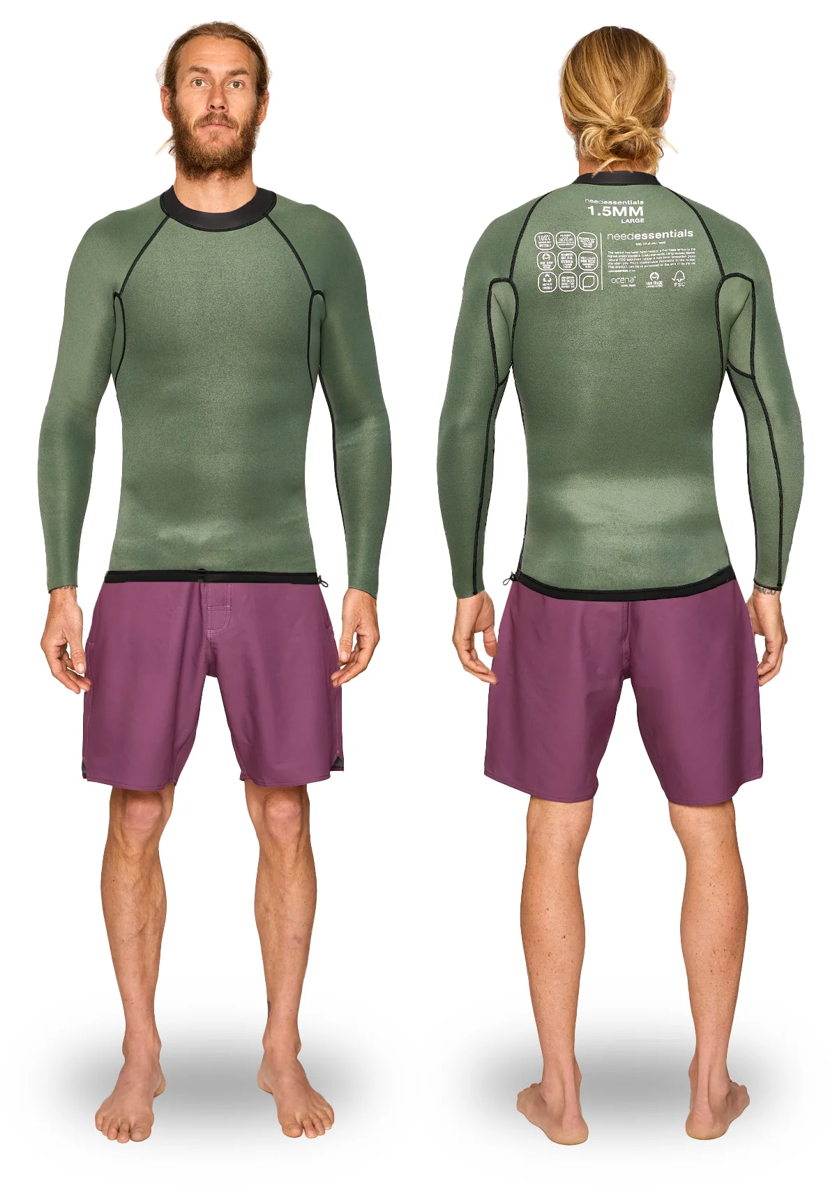 1.5mm Natural Rubber Pullover Wetsuit Jacket - Image 2