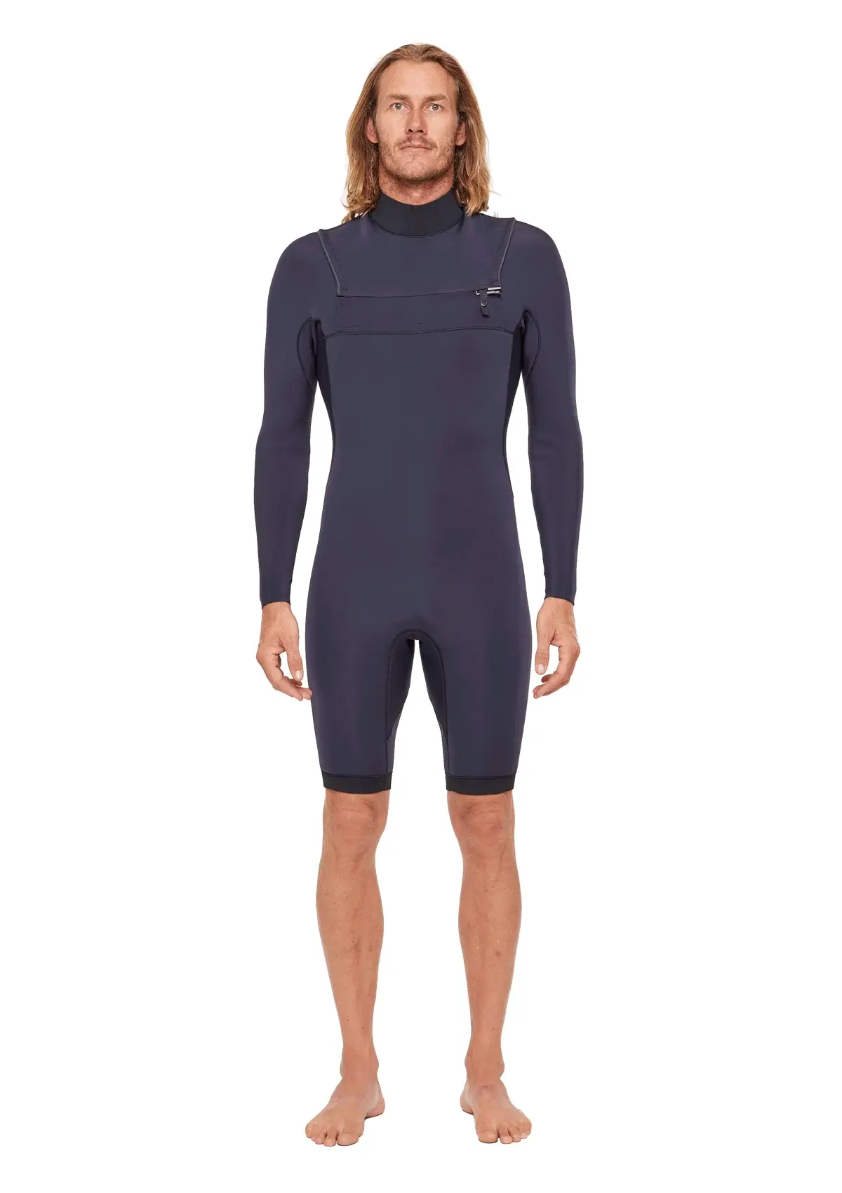 2mm Natural Rubber Bib Zip Long Arm Spring Wetsuit - Image 3