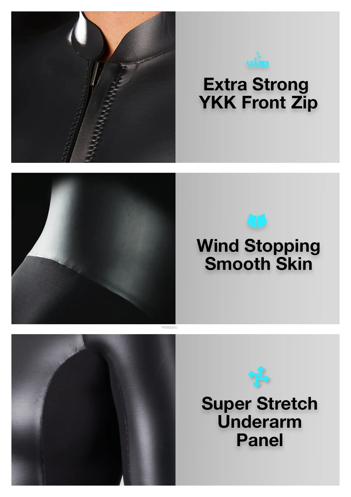 2mm Smooth Skin Front Zip Wetsuit Jacket - Image 3