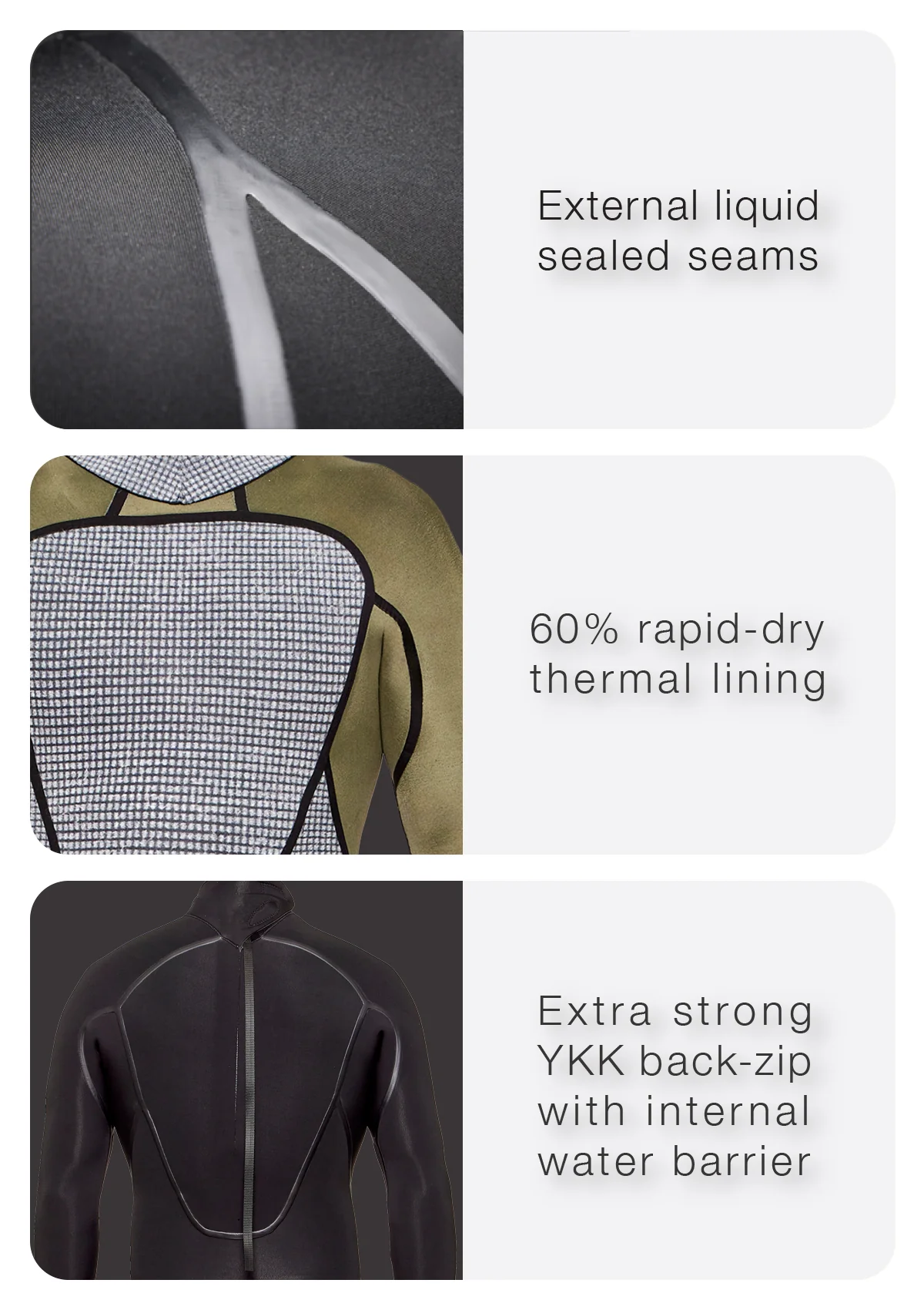 4/3 Back Zip Liquid Sealed Thermal Wetsuit - Image 8