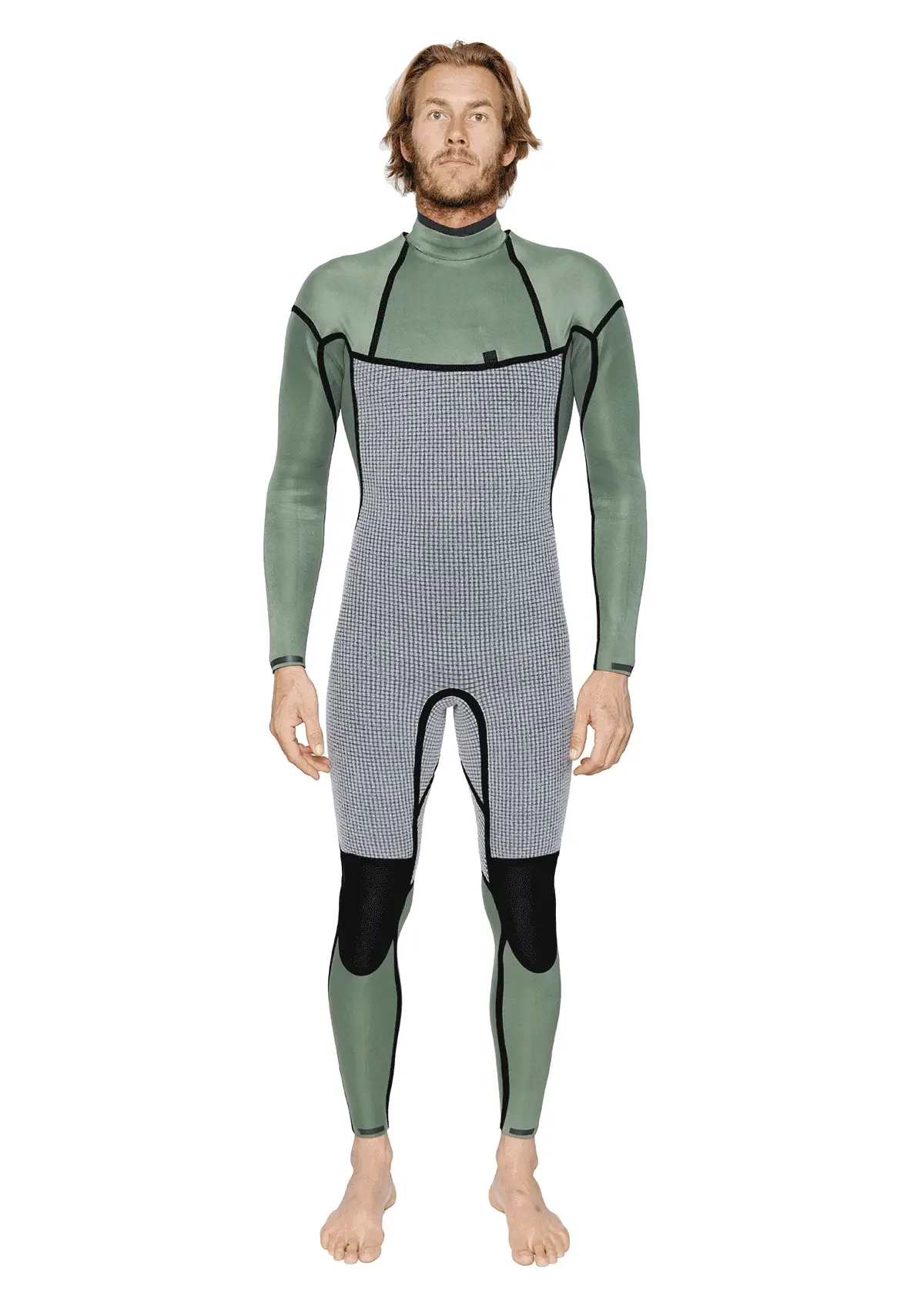 4/3 Enclosed Zip Liquid Sealed Natural Rubber Wetsuit - Image 4