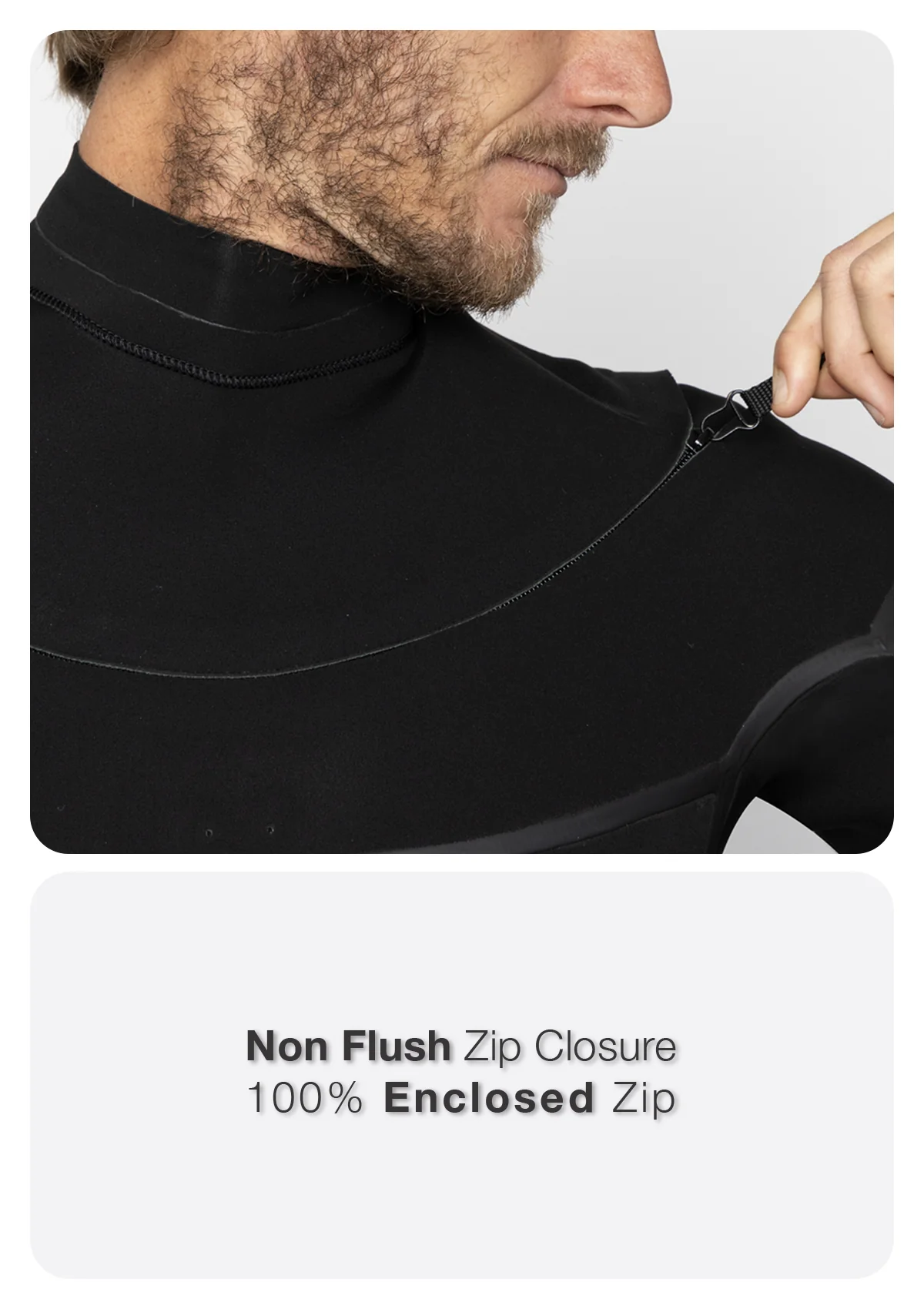 4/3 Enclosed Zip Liquid Sealed Natural Rubber Wetsuit - Image 9