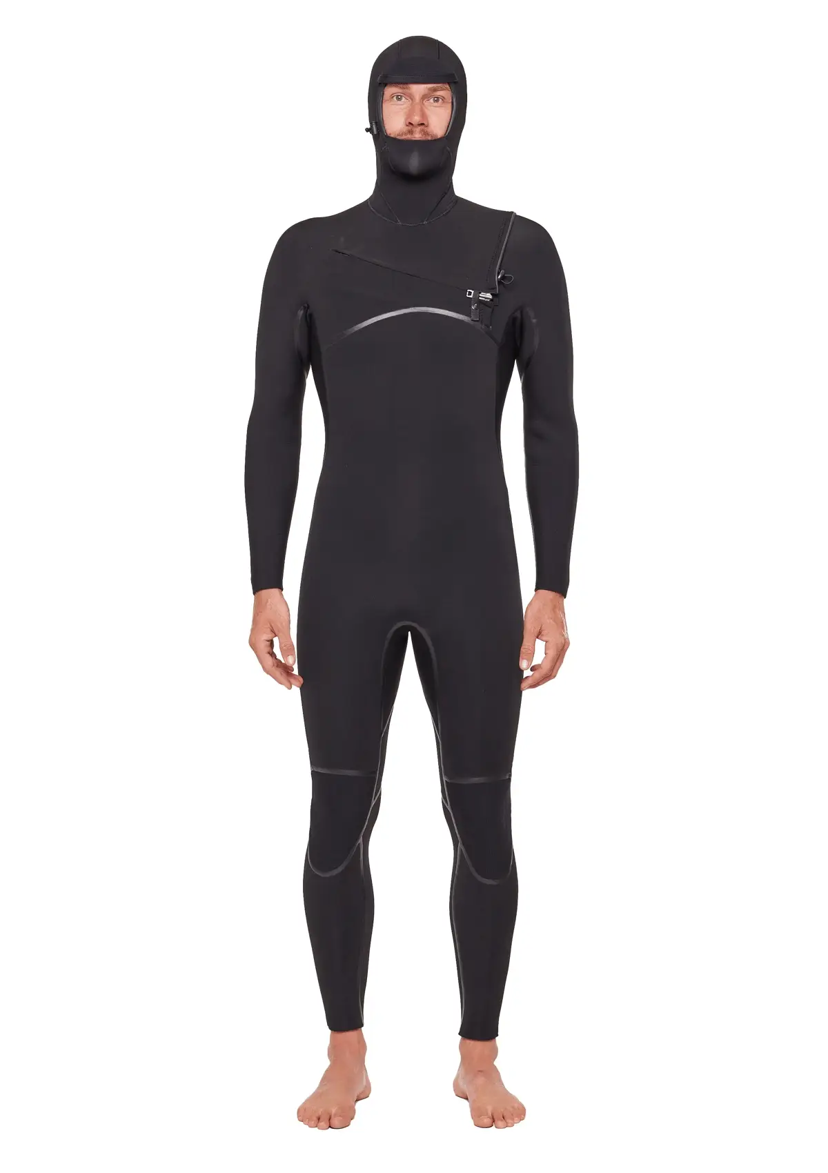 4/3 Hooded Liquid Sealed Thermal Chest Zip Wetsuit - Image 3