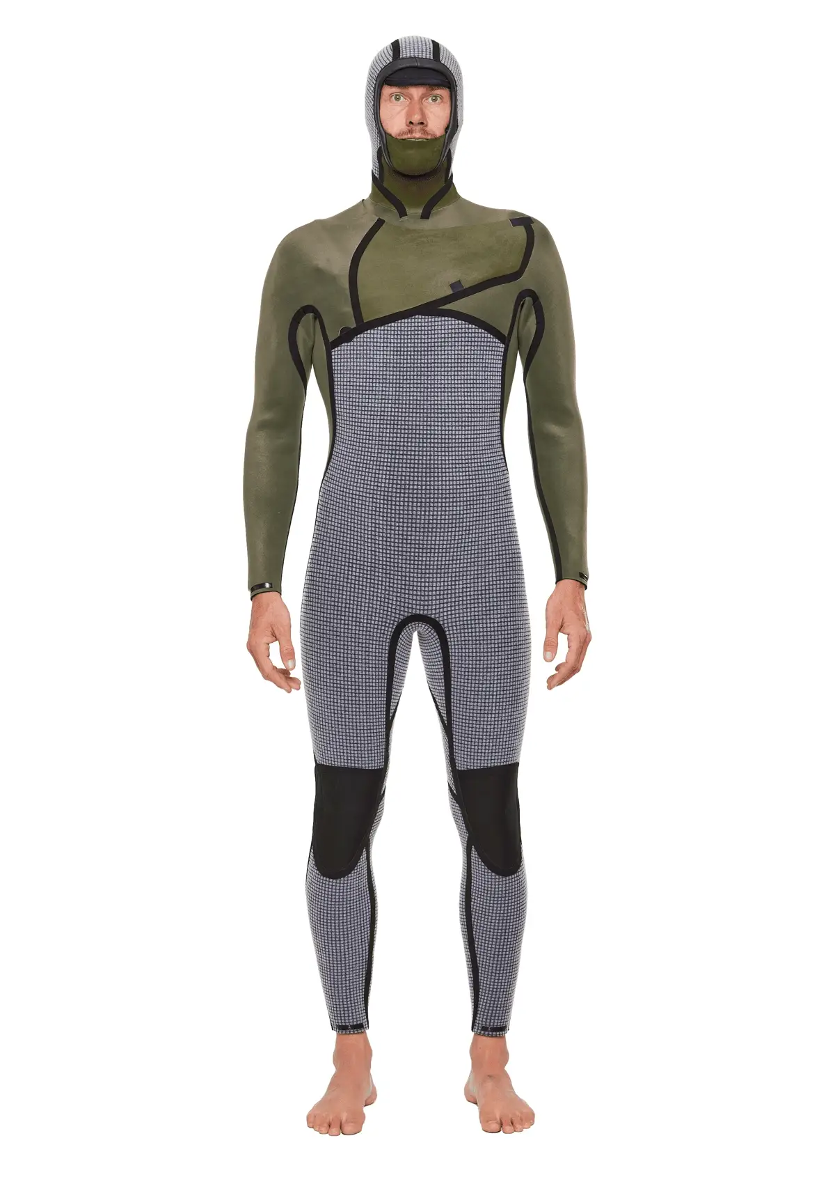 4/3 Hooded Liquid Sealed Thermal Chest Zip Wetsuit - Image 4