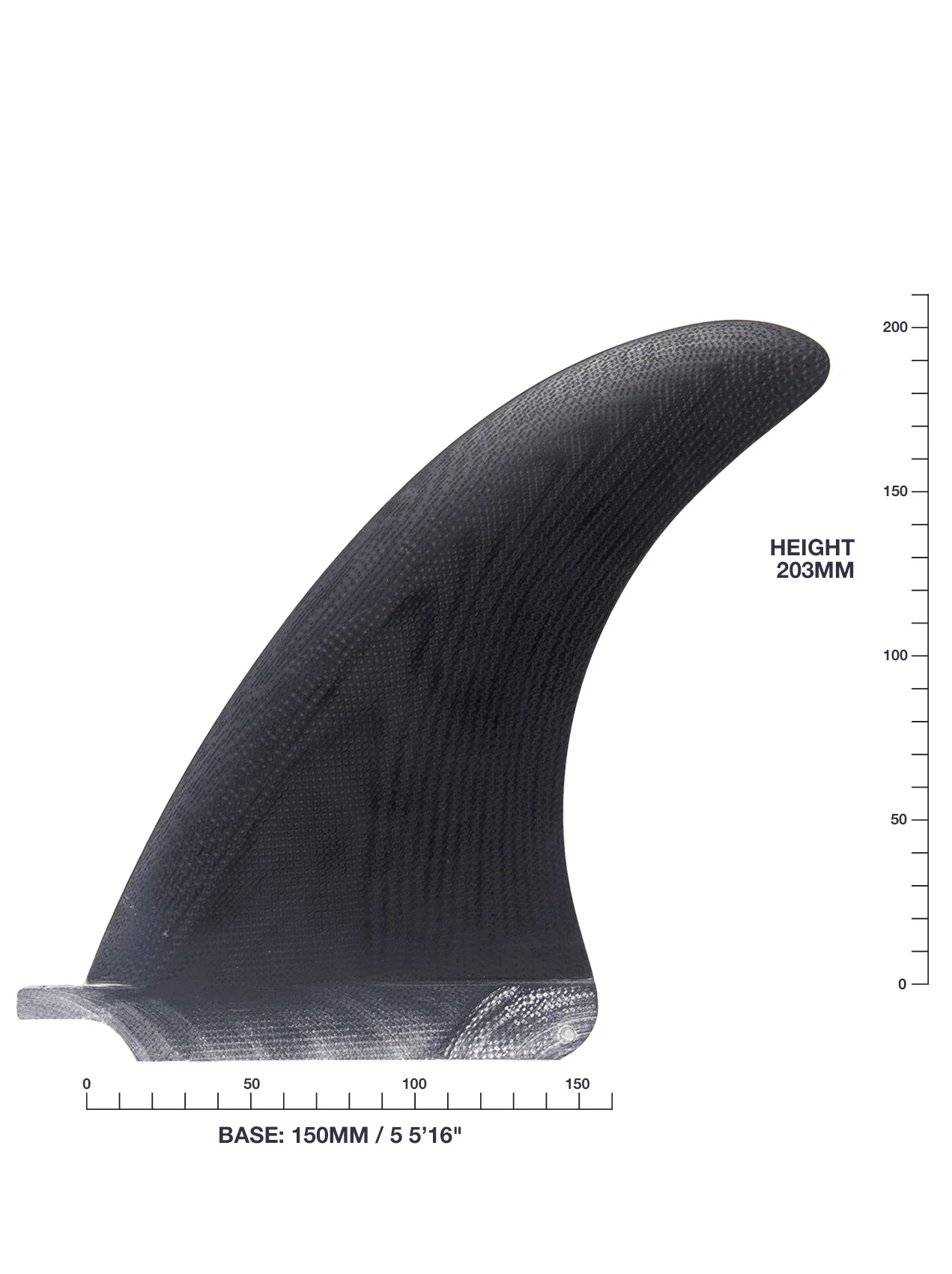 Hand Foiled 8â Traditional Upright Single Fin - Black - Image 3