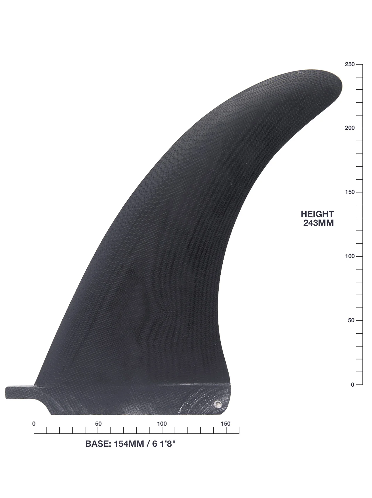 Hand Foiled 9” Traditional Upright Single Fin - Black - Image 3