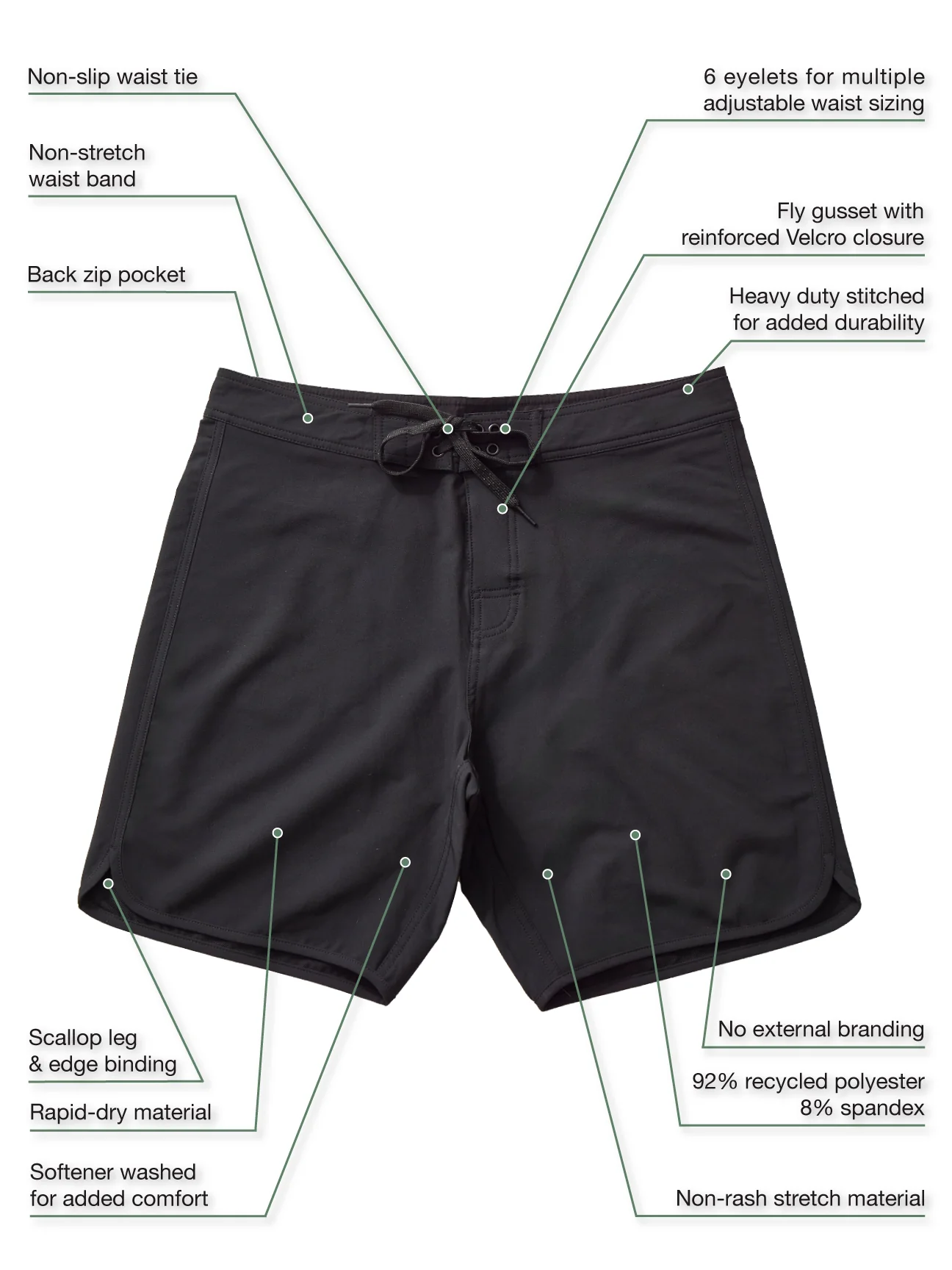 Black-Scallop Boardshort - Image 4