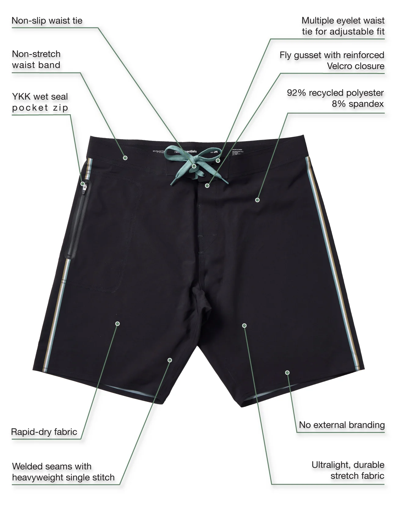 Black Ultralight Travel Boardshort - Image 4