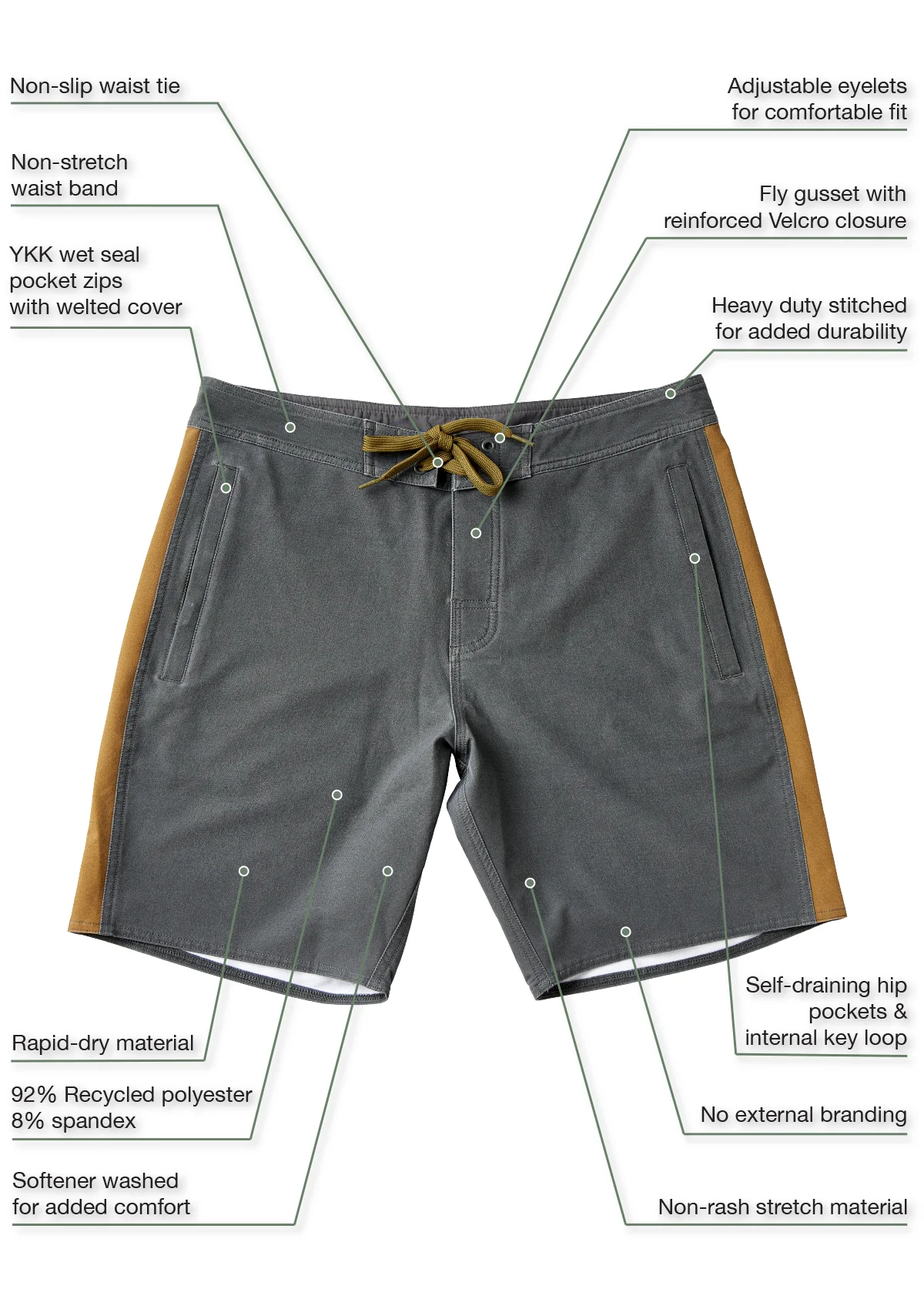 Dark Grey Expedition Boardshort - Image 6