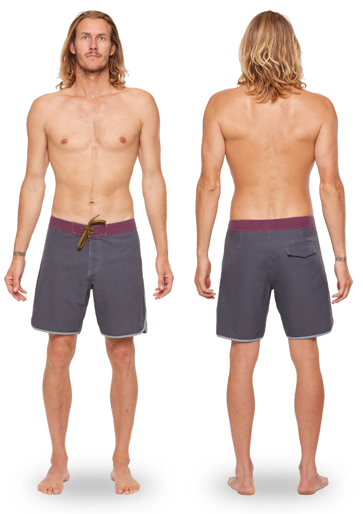 (Last Chance) Dark Grey Washed Scallop Boardshort - Image 4
