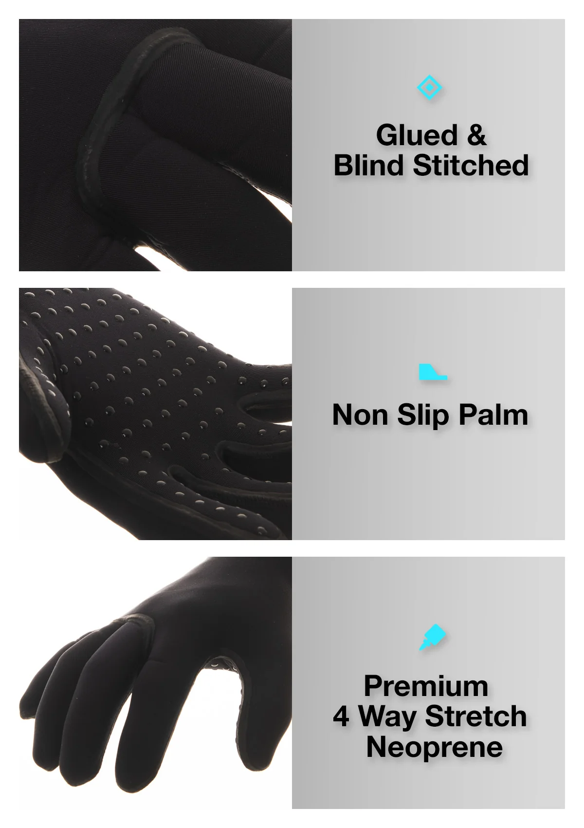 3mm Thermal Wetsuit Gloves - Image 4