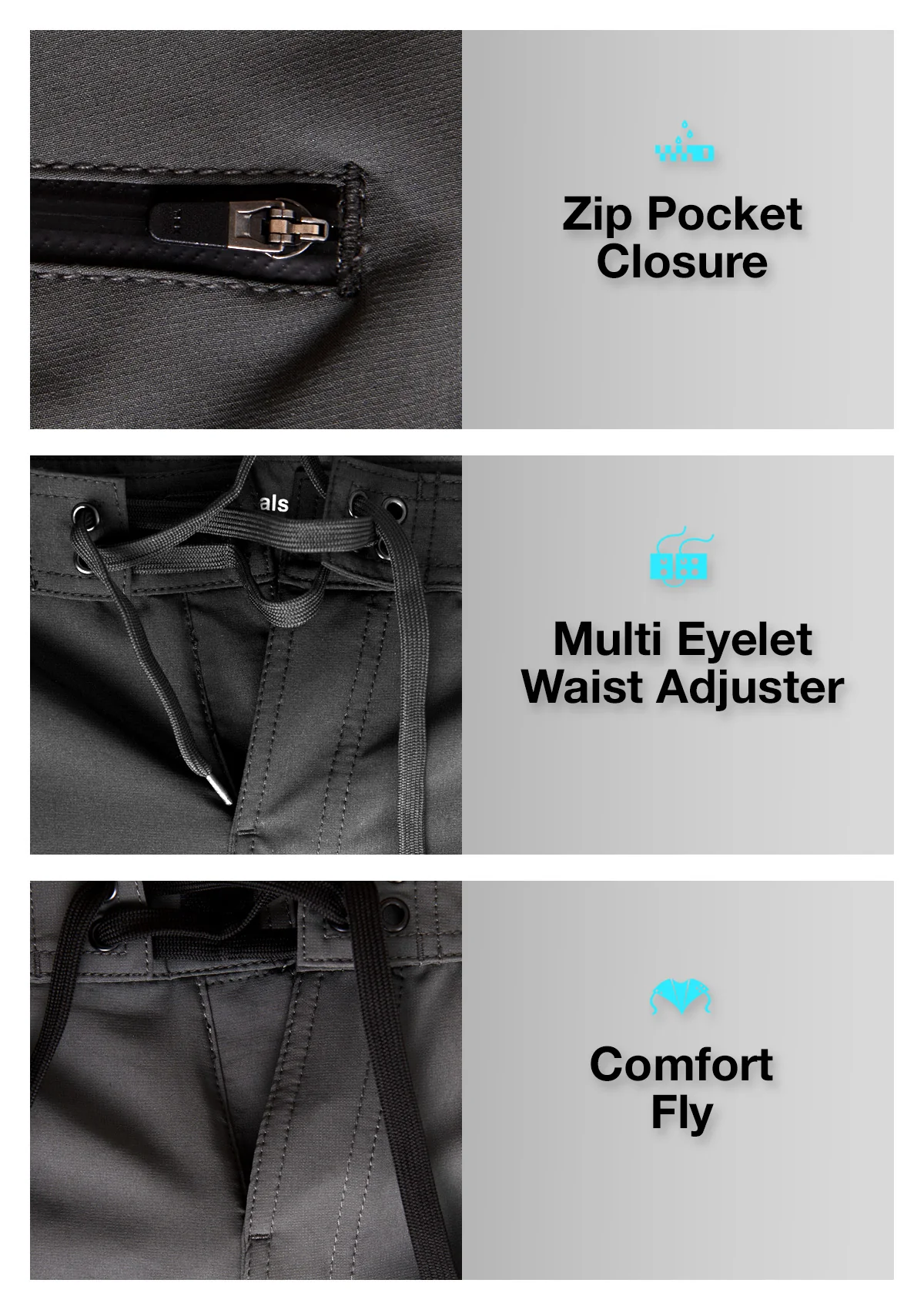 Dark Grey - Scallop Boardshort - Image 6