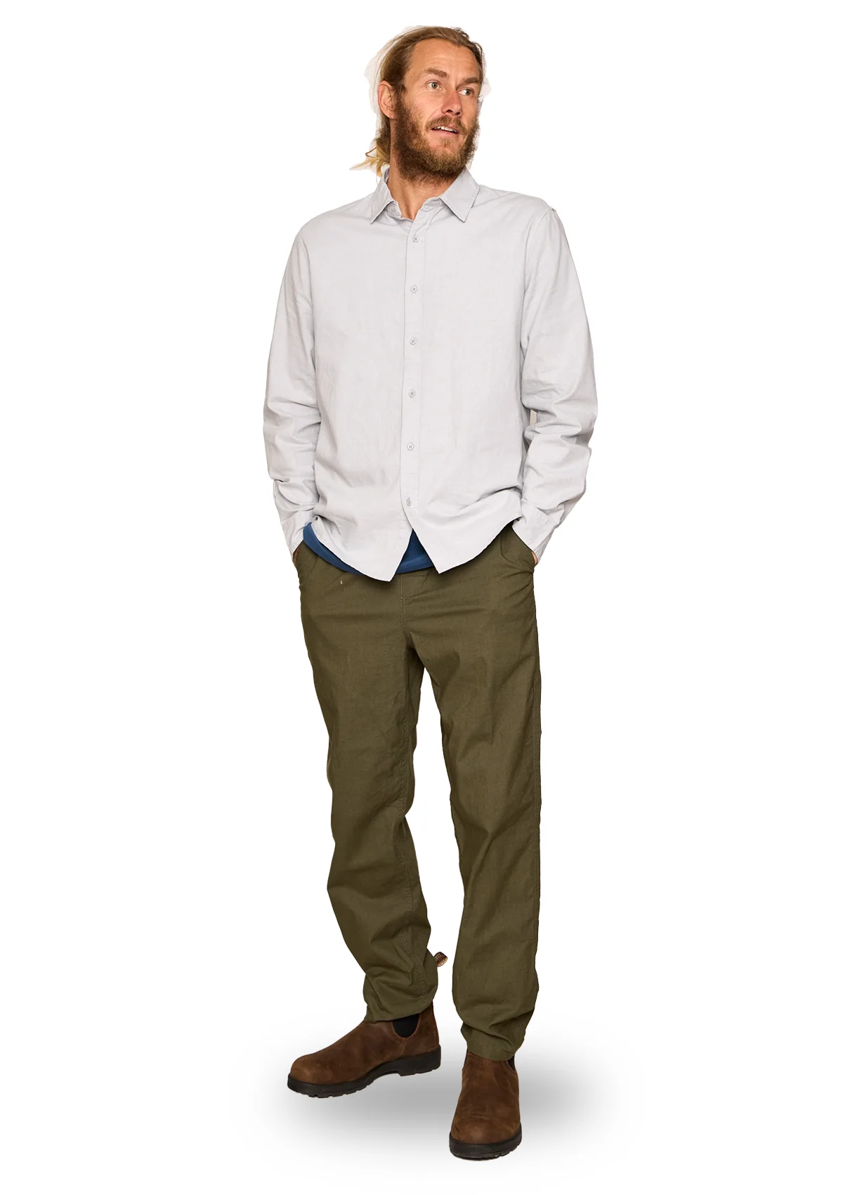 Hemp/ Organic Cotton Lightweight Shirt - Cloud - Image 3