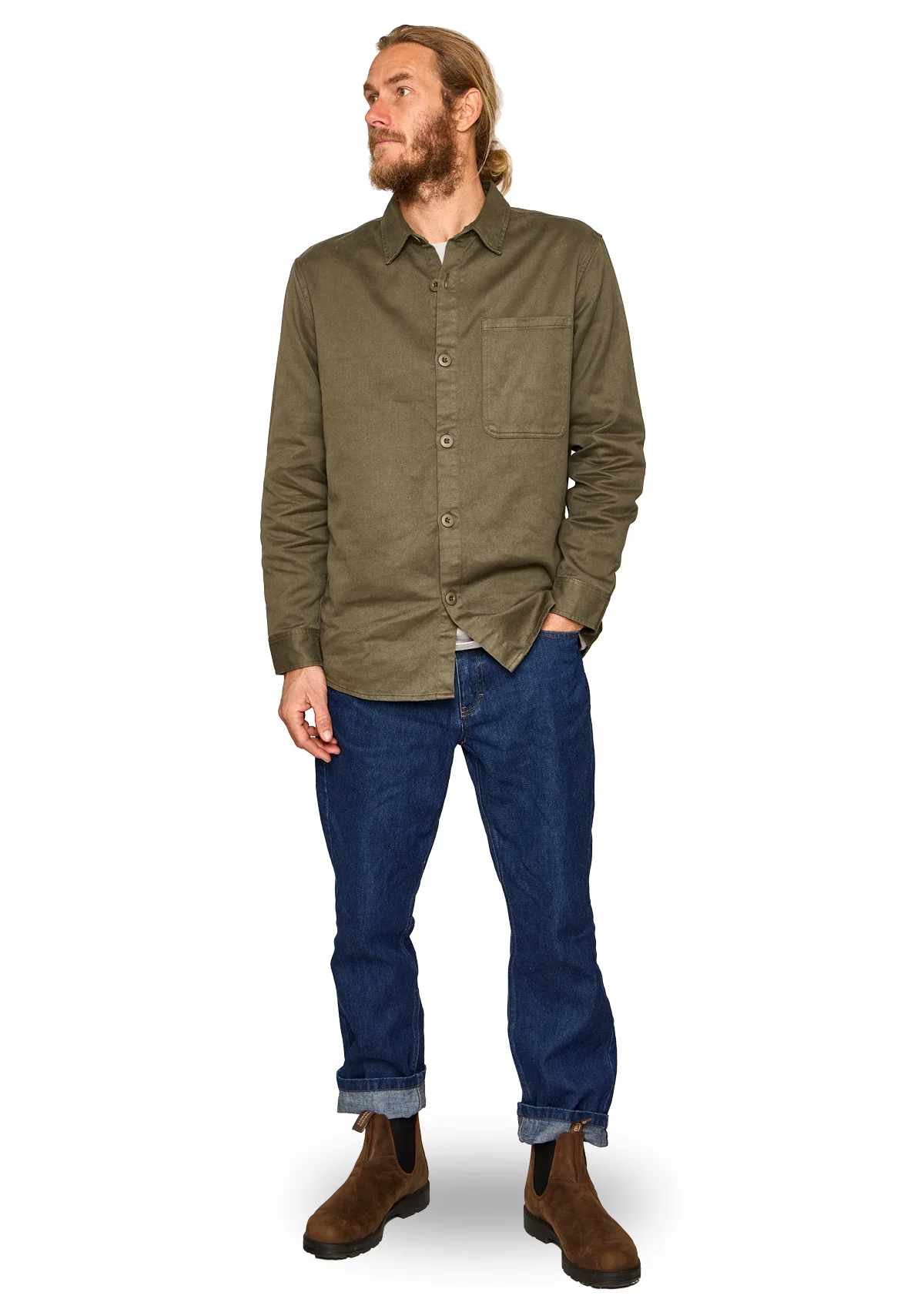 Hemp/ Organic Cotton Work Shirt - Dunegrass - Image 5