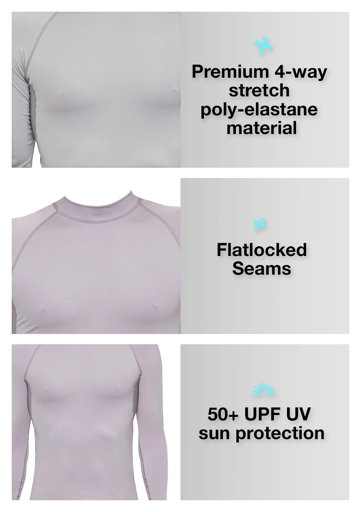 Long Sleeve Rash Vest - Grey - Image 4