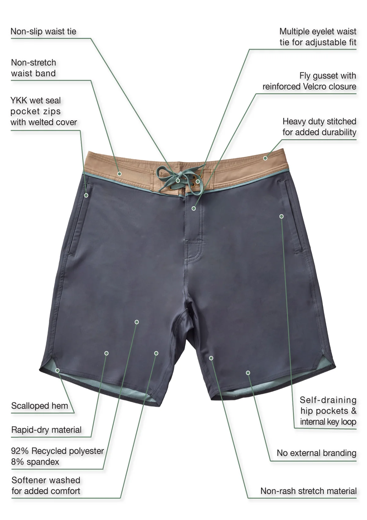 Journey Boardshort Dark Grey - Image 4