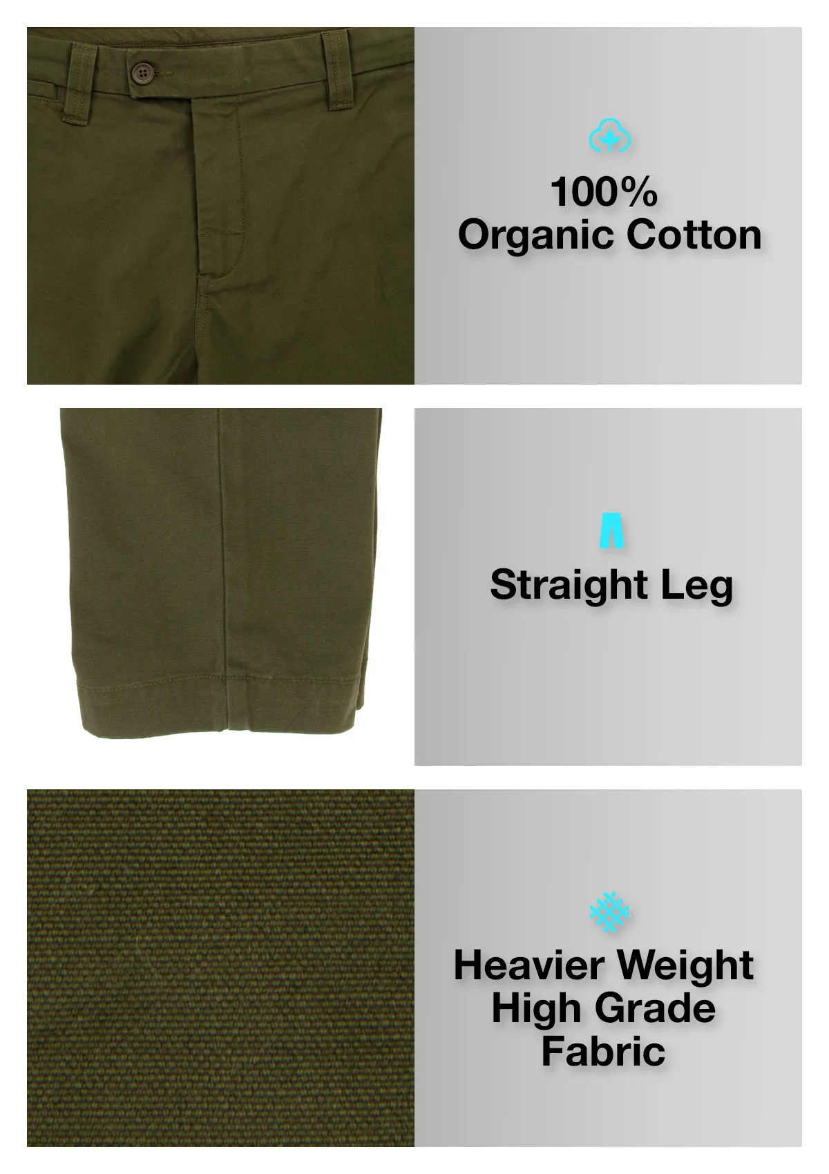 Organic Cotton Straight Leg Pant - Headland Green - Image 6
