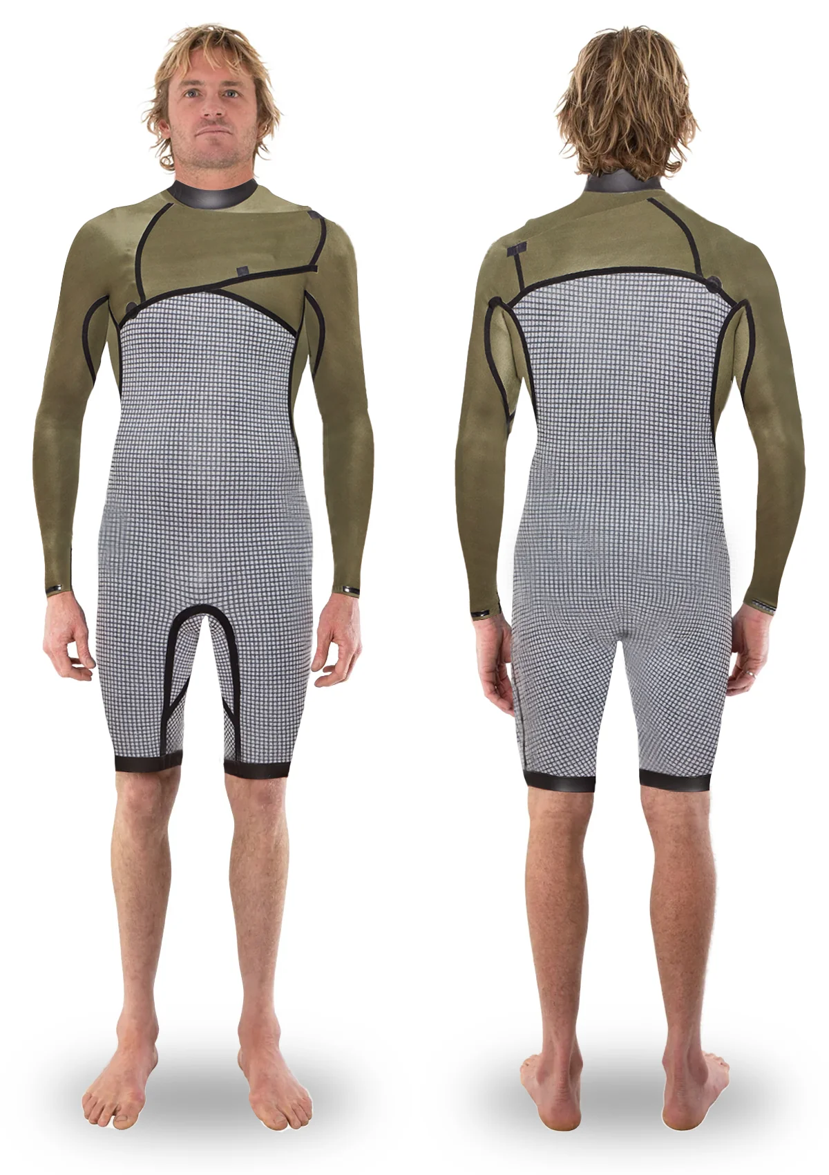 2mm Thermal Chest Zip Long Arm Spring Wetsuit - Image 2