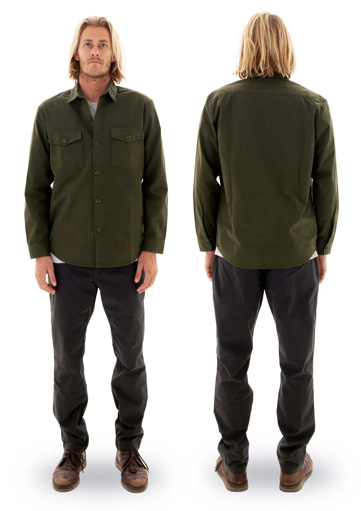 (Last chance) Organic Cotton Heavy Weight Shirt - Headland Green - Image 3