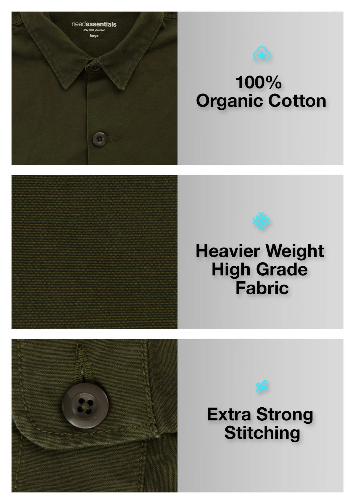 (Last chance) Organic Cotton Heavy Weight Shirt - Headland Green - Image 5