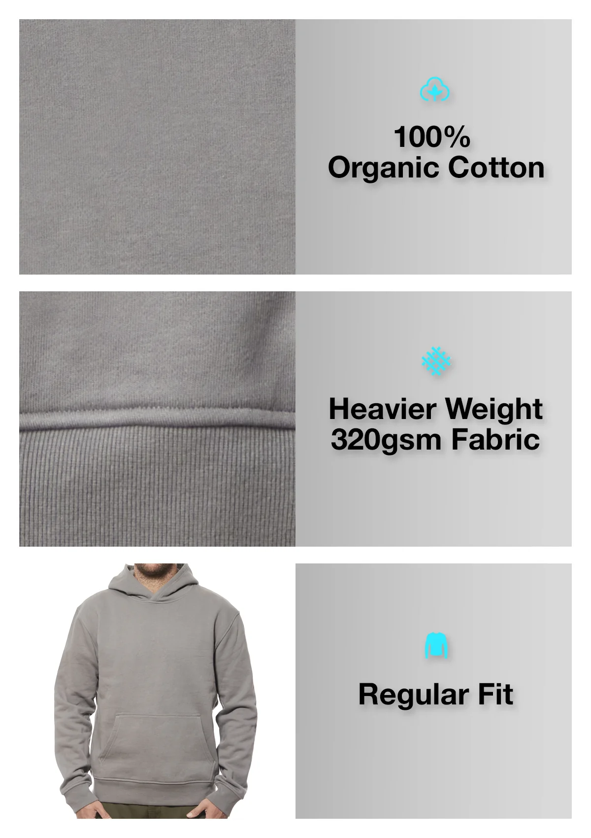 Organic Cotton Hoodie - Smoke - Image 4