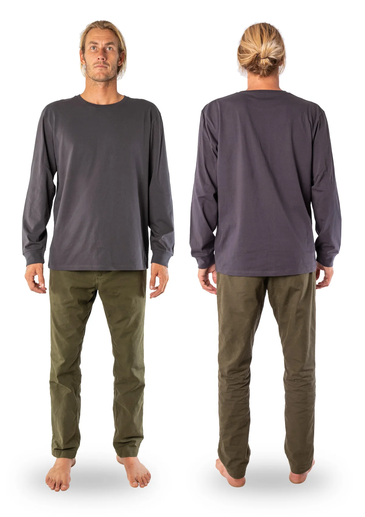 Organic Cotton Long Sleeve T-shirt - Twilight Black - Image 2