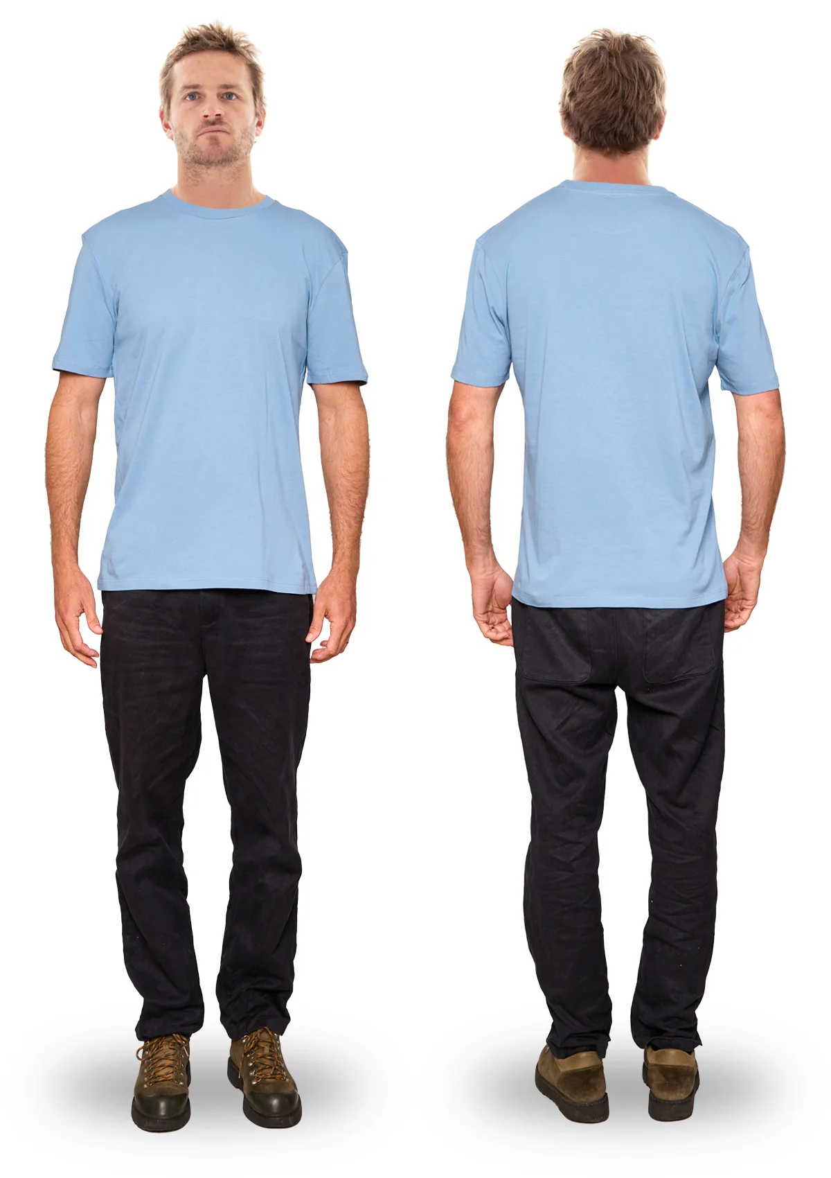 Organic Cotton T-shirt - Sky Blue - Image 3