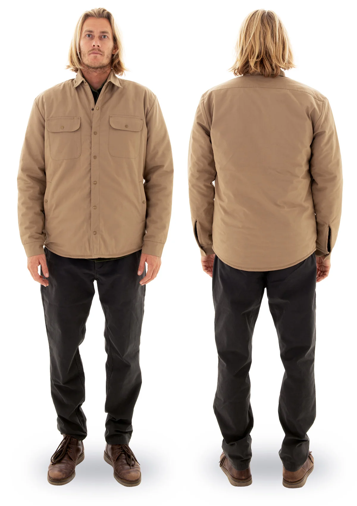 Organic Cotton / Wool Insulated Jacket - Tan - Image 3