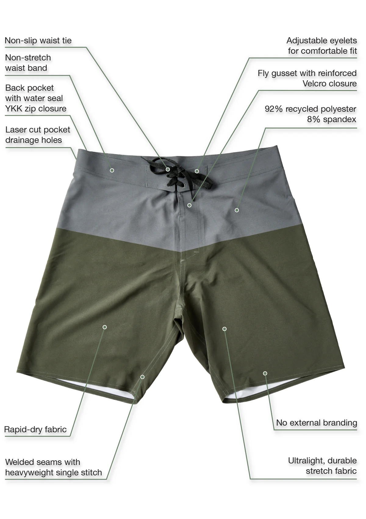 Olive Ultralight Boardshort - Image 6