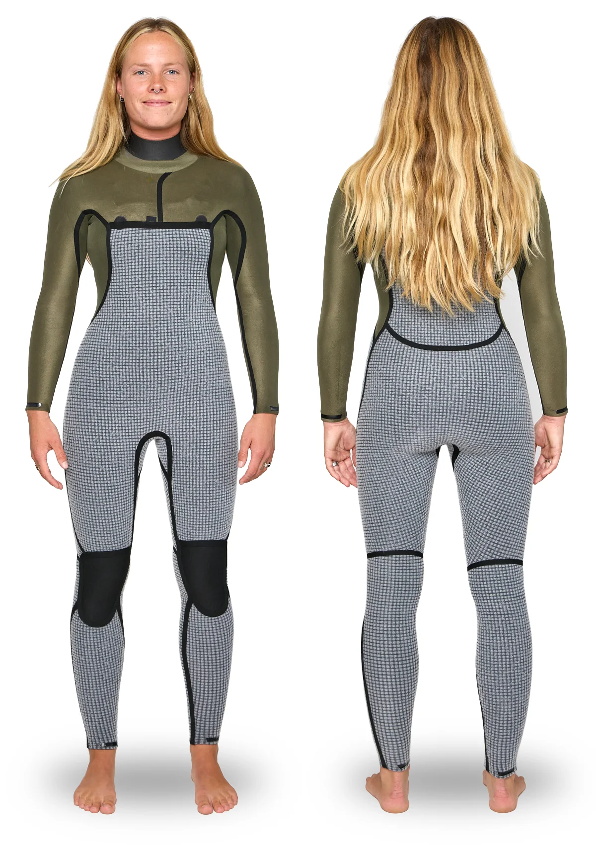 Womens 4/3 Liquid Sealed Thermal Bib Zip Wetsuit - Image 2