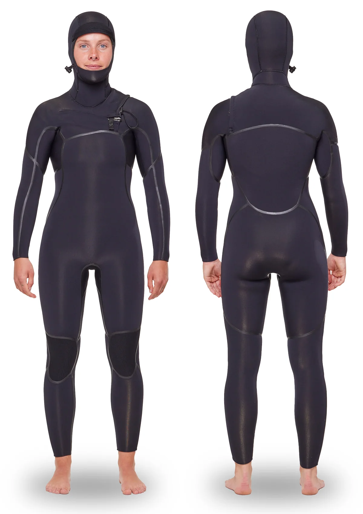Womens 4/3 Hooded Liquid Sealed Thermal Chest Zip Wetsuit